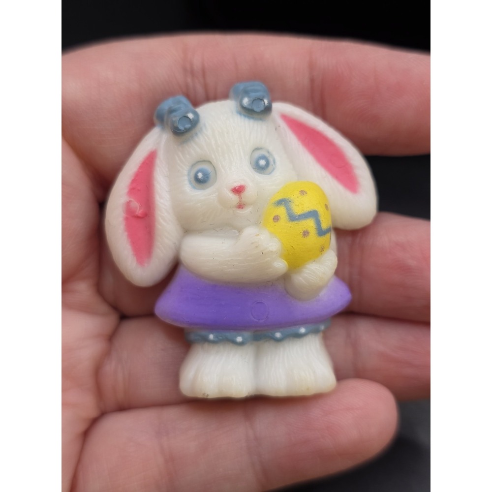 Easter Pin Vintage Bunny Rabbit Girl Egg Holiday Brooch